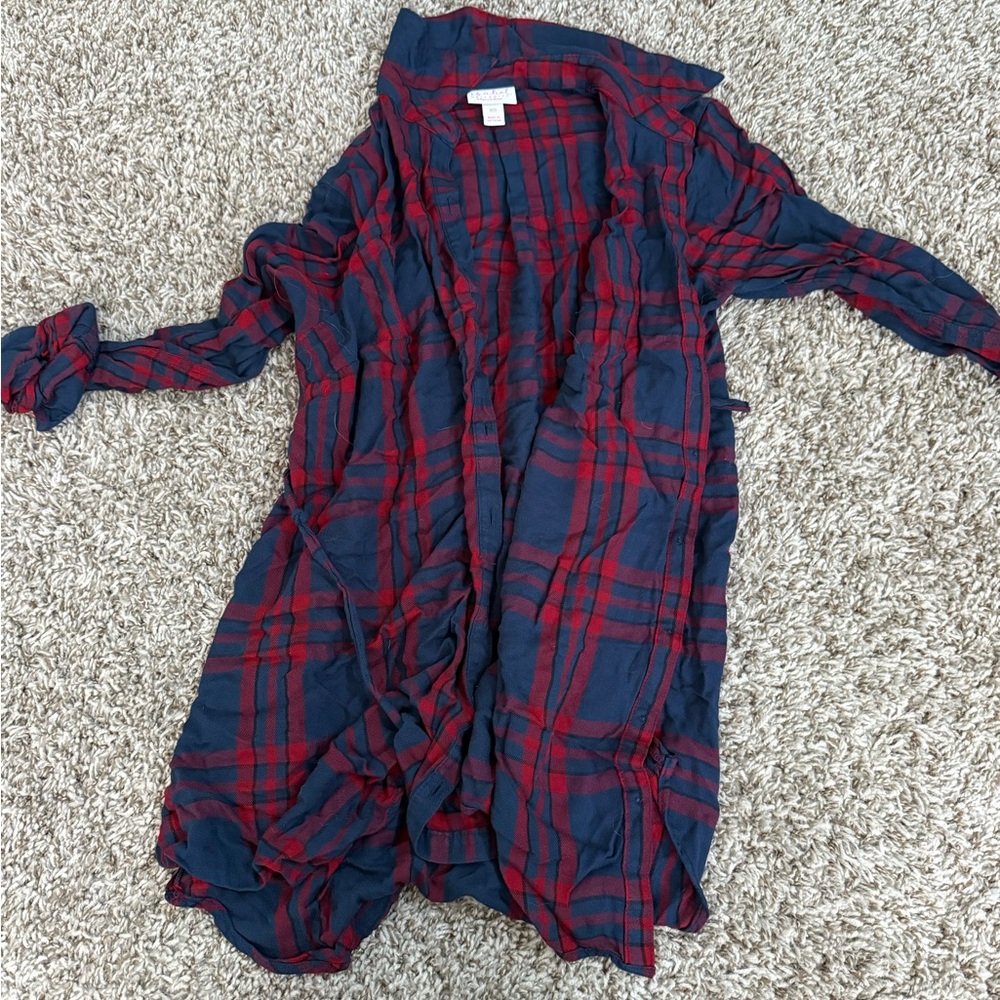 Isabel Maternity by Ingrid & Isabel Red and Blue Plaid Button Down Shirt